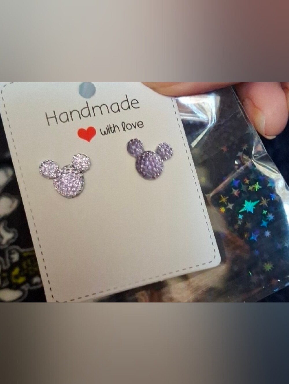 $8 Each Or Bundle 5/$20 Handmade Pastel Purple Mickey Mouse Inspired Earrings